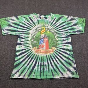 Cheech & Chong Light Up America Tour Tie Dye T Shirt XL Green Canada USA